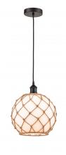 Innovations Lighting 616-1P-OB-G121-10RB - Farmhouse Rope - 1 Light - 10 inch - Oil Rubbed Bronze - Cord hung - Mini Pendant