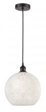 Innovations Lighting 616-1P-OB-G1216-12WM - White Mouchette - 1 Light - 12 inch - Oil Rubbed Bronze - Cord Hung - Mini Pendant