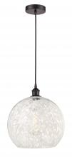 Innovations Lighting 616-1P-OB-G1216-14WM - White Mouchette - 1 Light - 14 inch - Oil Rubbed Bronze - Cord Hung - Pendant