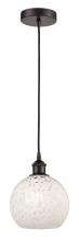 Innovations Lighting 616-1P-OB-G1216-8WM - White Mouchette - 1 Light - 8 inch - Oil Rubbed Bronze - Cord Hung - Mini Pendant