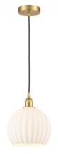 Innovations Lighting 616-1P-SG-G1217-10WV - White Venetian - 1 Light - 10 inch - Satin Gold - Cord Hung - Mini Pendant