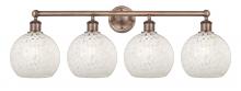 Innovations Lighting 616-4W-AC-G1216-8WM - White Mouchette - 4 Light - 35 inch - Antique Copper - Bath Vanity Light