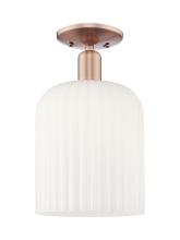 Innovations Lighting 716-1C-AC-G559-8GWH - Bridal Veil - 1 Light - 8 inch - Antique Copper - Semi-Flush Mount