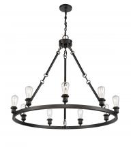 Innovations Lighting 840-BK - Saloon - 9 Light - 40 inch - Matte Black - Chain Hung - Chandelier