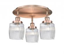 Innovations Lighting 916-3C-AC-G302 - Colton - 3 Light - 17 inch - Antique Copper - Flush Mount