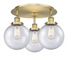 Innovations Lighting 916-3C-BB-G204-8 - Beacon - 3 Light - 20 inch - Brushed Brass - Flush Mount