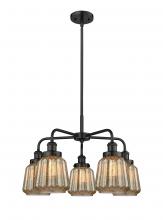  916-5CR-BK-G146 - Chatham - 5 Light - 26 inch - Matte Black - Chandelier