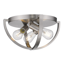 Golden 3167-FM15 PW - Colson PW 15&#34; Flush Mount in Pewter