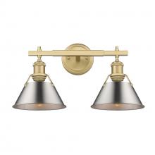 Golden 3306-BA2 BCB-PW - Orwell BCB 2 Light Bath Vanity in Brushed Champagne Bronze with Pewter shades