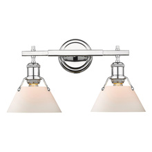 Golden 3306-BA2 CH-OP - Orwell 2-Light Vanity Light in Chrome with Opal Glass