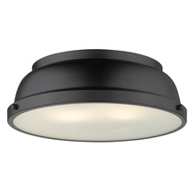 Golden 3602-14 BLK-BLK - Duncan 14&#34; Flush Mount in Matte Black with a Matte Black Shade