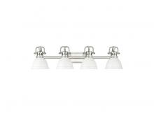 Golden 3602-BA4 PW-WHT - Duncan 4-Light Bath Vanity in Pewter with Matte White