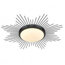 Golden 9126-FM24 BLK-OP - Kieran 24&#34; Flush Mount in Matte Black with Opal Glass