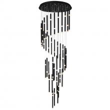 CWI Lighting 1262P30-54-101 - Flute 54 Light LED Chandelier With Black Finish