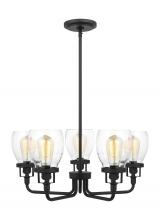 Generation Lighting 3214505-112 - Belton transitional 5-light indoor dimmable ceiling up chandelier pendant light in midnight black fi