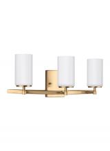 Generation Lighting 4424603EN3-848 - Alturas contemporary 3-light LED indoor dimmable bath vanity wall sconce in satin brass gold finish