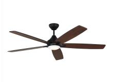 Generation Lighting 5LWDSM60MBKD - Lowden 60&#34; Dimmable Indoor/Outdoor Integrated LED Black Ceiling Fan with Light Kit