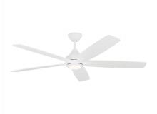 Generation Lighting 5LWDSM60RZWD - Lowden 60&#34; Dimmable Indoor/Outdoor Integrated LED White Ceiling Fan with Light Kit