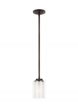 Generation Lighting 6137301EN3-710 - Elmwood Park traditional 1-light LED indoor dimmable ceiling hanging single pendant light in bronze