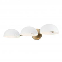 Capital 151431AW - Reece 3-Light Vanity in Aged Brass and White