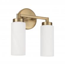 Capital 151721AD - Alyssa 2-Light Cylindrical Vanity in Aged Brass with Faux Alabaster Glass