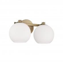 Capital 152121AD-548 - Ansley 2-Light Circular Globe Vanity in Aged Brass with Soft White Glass