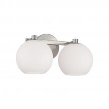 Capital 152121BN-548 - Ansley 2-Light Circular Globe Vanity in Brushed Nickel with Soft White Glass