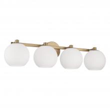 Capital 152141AD-548 - Ansley 4-Light Circular Globe Vanity in Aged Brass with Soft White Glass