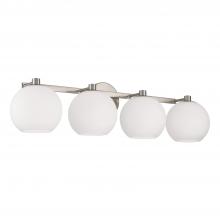 Capital 152141BN-548 - Ansley 4-Light Circular Globe Vanity in Brushed Nickel with Soft White Glass