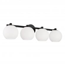 Capital 152141MB-548 - Ansley 4-Light Circular Globe Vanity in Matte Black with Soft White Glass