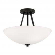 Capital 218921MB - Stewart 2-Light Semi-Flush Mount in Matte Black with Soft White Glass Shade