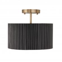 Capital 250711KR - Donovan 1-Light Semi-Flush Pendant in Matte Brass and Handcrafted Mango Wood in Black Stain