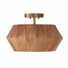 Capital 251011LW - Nadeau 1-Light Convertible Semi-Flush Pendant in Hand-distressed Patinaed Brass and Handcrafted Mang