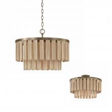 Capital 255611DR - Jada 1-Light Dual Mount Pendant in Dark Brass with Handcrafted Mango Wood in Nordic Grey Stain