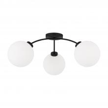 Capital 257131BI-557 - 3-Light Semi Flush in Matte Black with Soft White Glass Globes