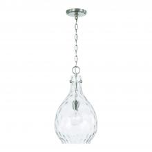 Capital 349012BN - Brentwood 1-Light Water Glass Teardrop Pendant