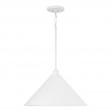 Capital 351311WE - Alden 1-Light Metal Cone Pendant in White