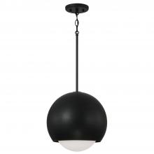 Capital 351611BI - Dolby 1-Light Circular Globe Pendant in Black Iron with Soft White Glass