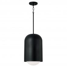 Capital 351612BI - Dolby 1-Light Capsule Arch Pendant in Black Iron with Soft White Glass