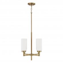 Capital 351741AD - Alyssa 4-Light Cylindrical Chandelier Pendant in Aged Brass with Faux Alabaster Glass