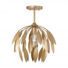 Capital 351811GF - Margeaux 1-Light Botanical Semi-Flush Pendant in Buffed Gold