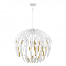 Capital 351851WE - Margeaux 5-Light Botanical Pendant in Matte White and Buffed Gold