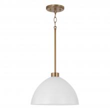 Capital 352011AW - Ross 1-Light Pendant in Aged Brass and White