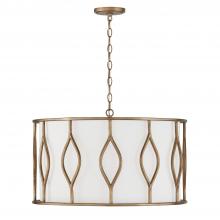 Capital 352541ML - Cohen 4-Light Drum Pendant in Mystic Luster with White Fabric Shade