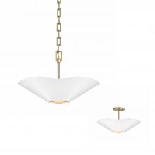 Capital 355442RE - Maeve 4 Lt Modern Botanical Dual Mount Pendant in Matte White w/ Painted Matte Brass Interior