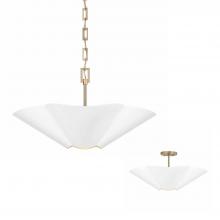 Capital 355443RE - Maeve 4 Lt Modern Botanical Dual Mount Pendant in Matte White w/ Painted Matte Brass Interior