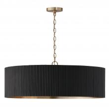 Capital 450741KR - Donovan 4-Light Chandelier in Matte Brass and Handcrafted Mango Wood in Black Stain