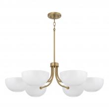 Capital 451461AW - Reece 6-Light Chandelier in Aged Brass and White