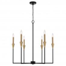 Capital 451961AB - Avant 6-Light Chandelier in Black and Aged Brass with Interchangeable White or Aged Brass Candle Sle