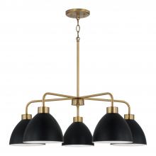 Capital 452051AB - Ross 5-Light Chandelier in Aged Brass and Black